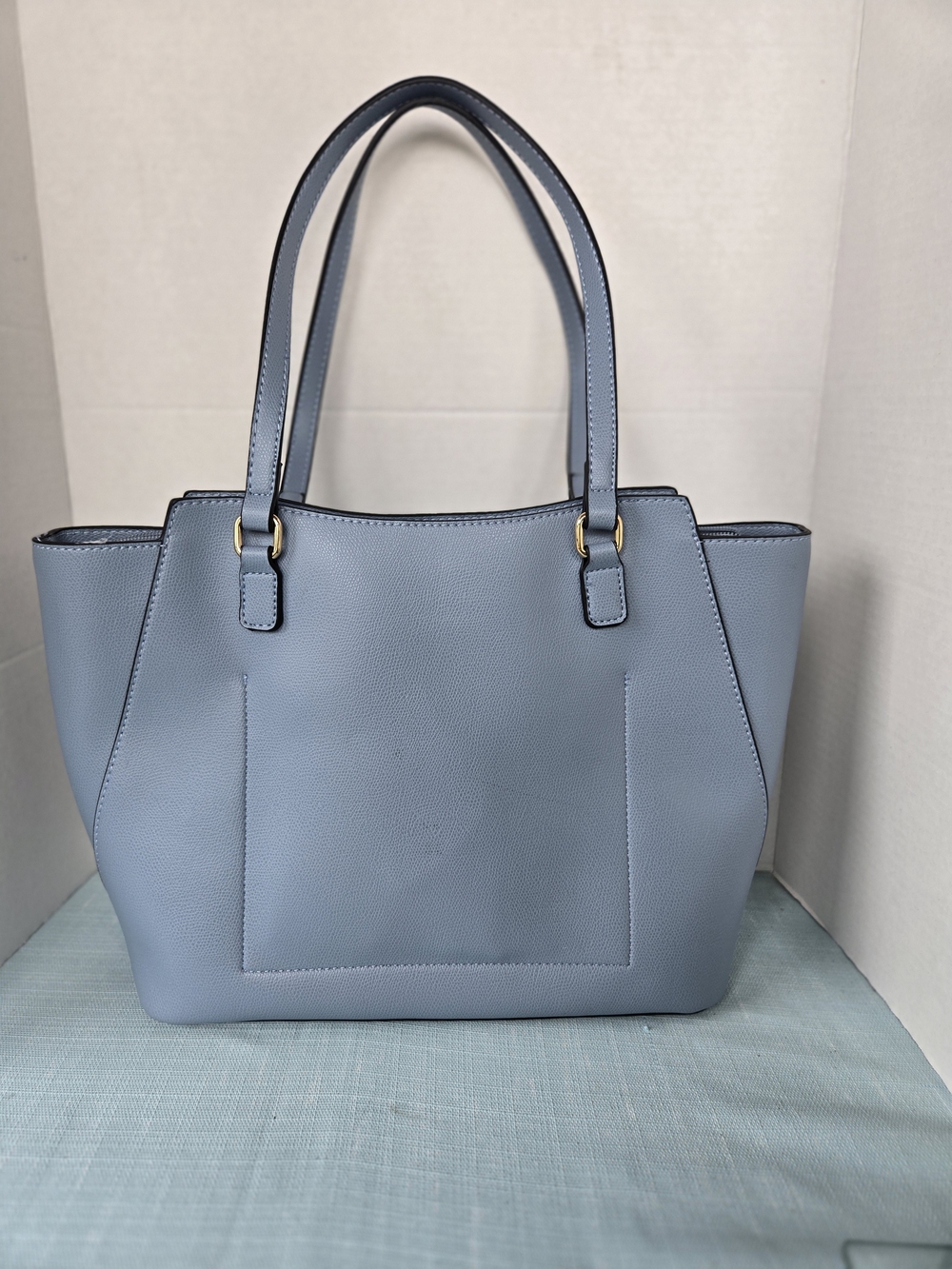 Unbranded Light Blue Vegan Leather Tote Bag & Matching Wristlet Wallet Set - Picture 4 of 8